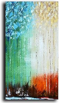 Amazon｜アート絵画現代の印刷された抽象的な四季カラフルなキャンバス